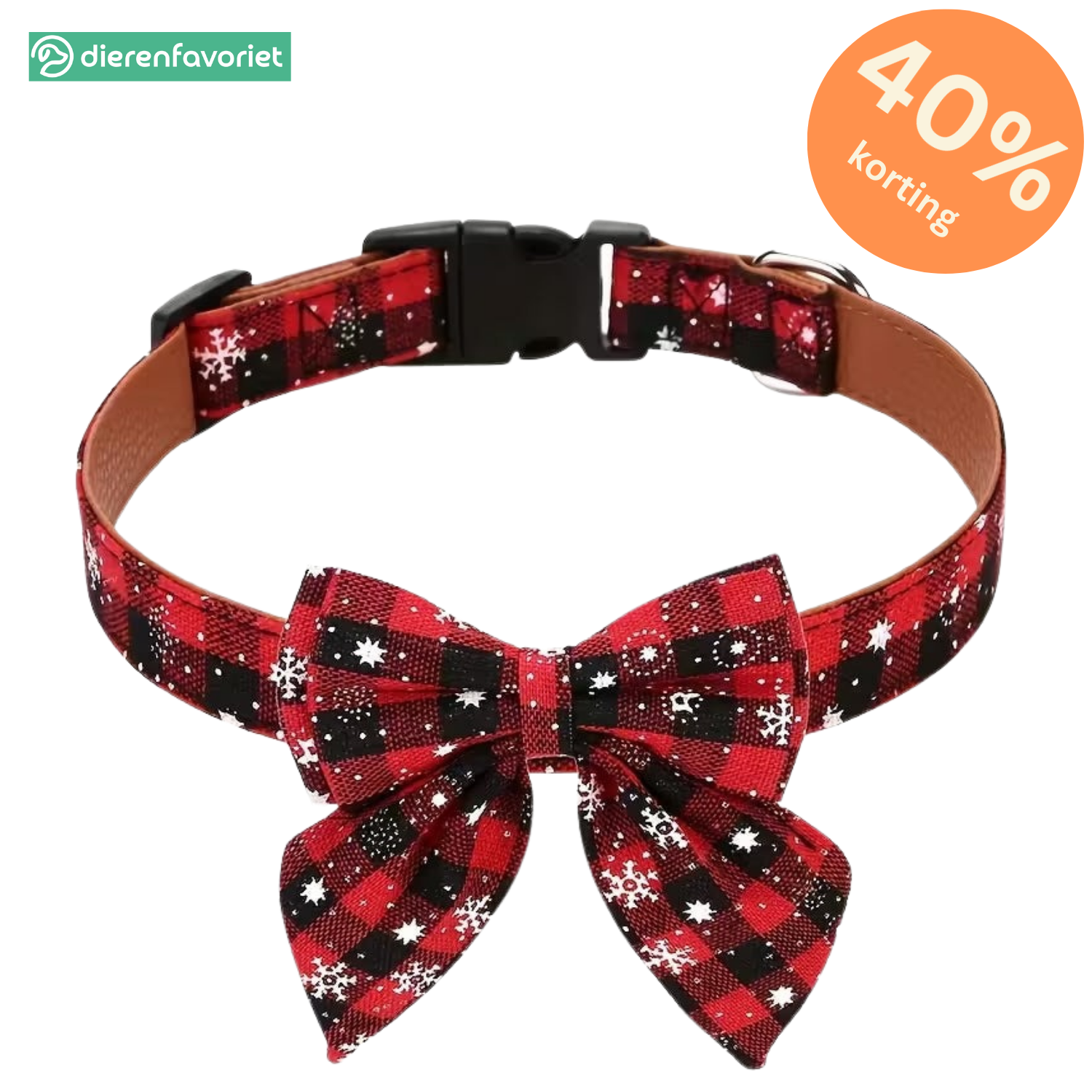 MerryPaws | Schattige Feeststrik Hondenhalsband